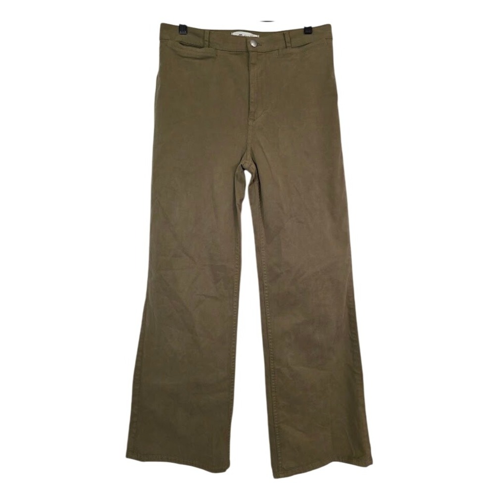 Madewell Emmet Olive Green Wide Leg Trousers - Picture 2 of 11